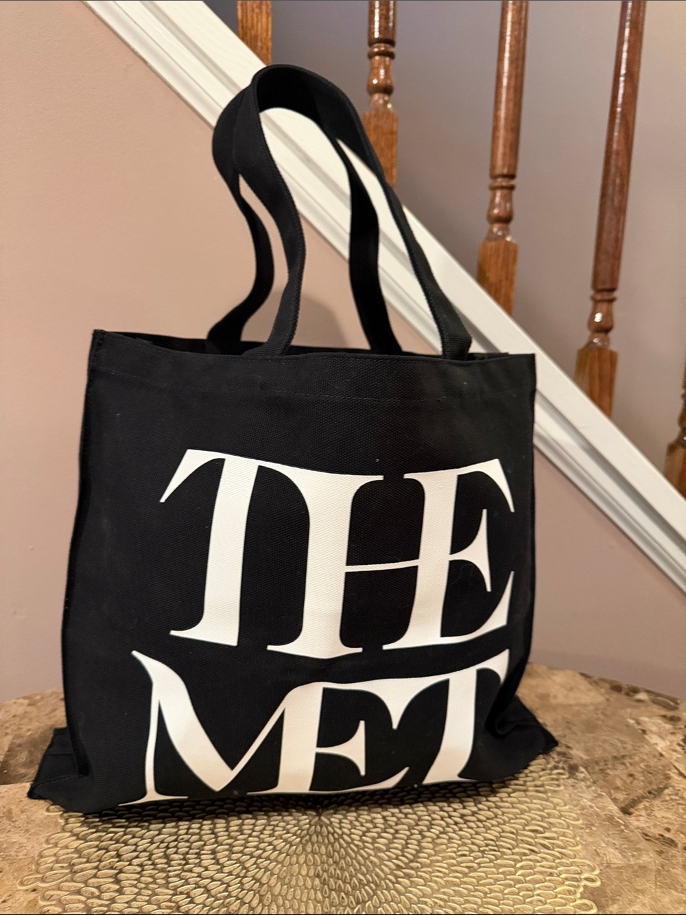 “THE MET” Black Canvas Tote Bag - The Metropolitan Museum of Art New York